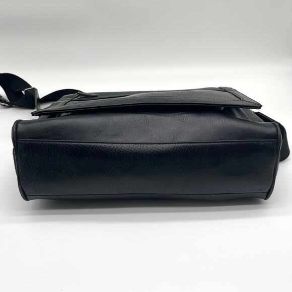 ALDO Leather Messenger Bag, Briefcase, Unisex Black - Picture 12 of 12